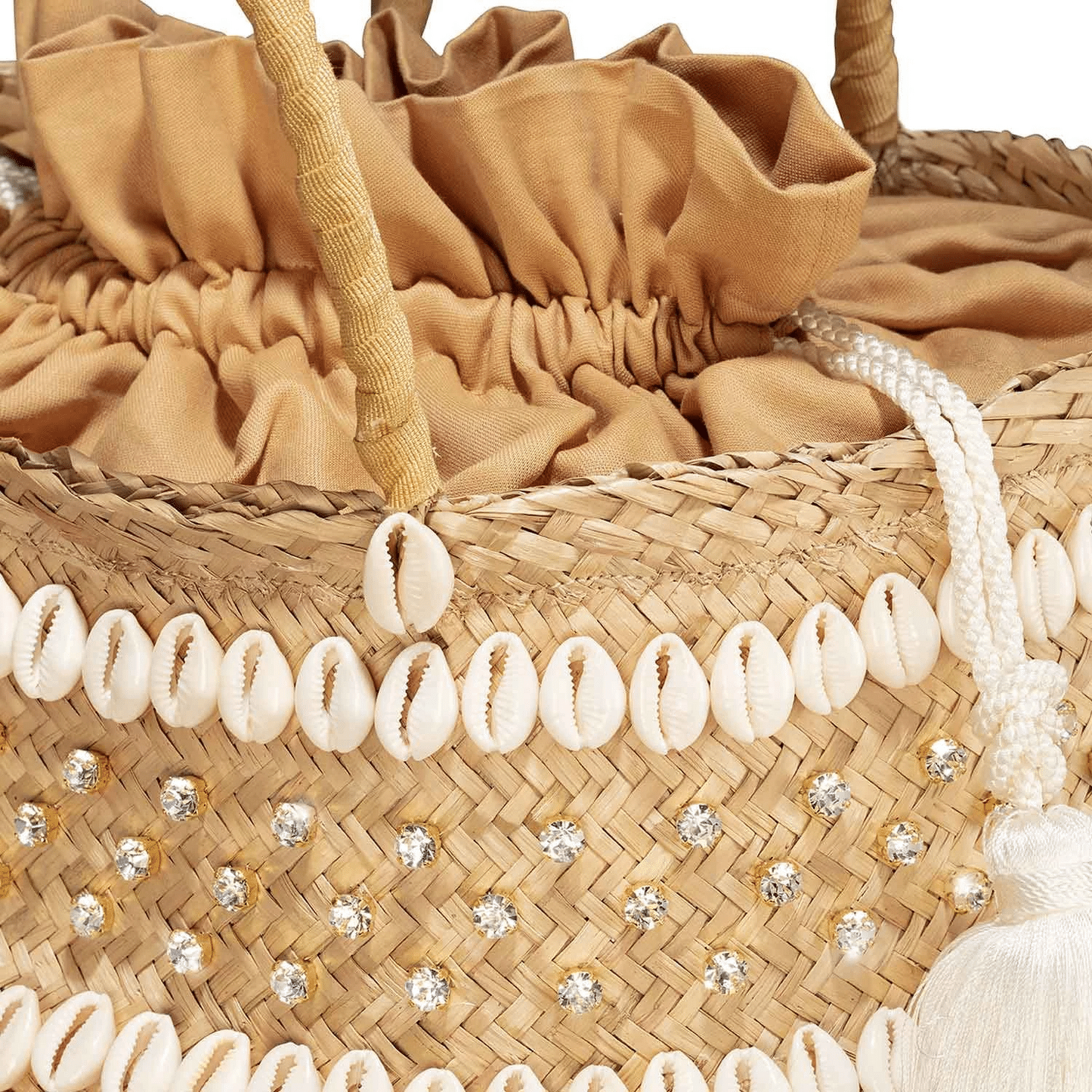 Extra Large Bag with Embroidered Shells 