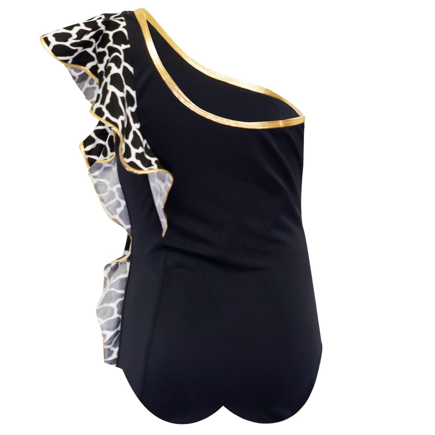 Kids Black Frill Swimsuit