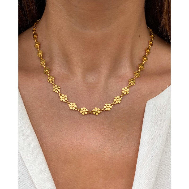 Gold clearance flower necklace