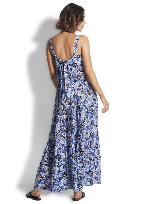 Thrift Shop Tiered Dress Mediterranean Blue