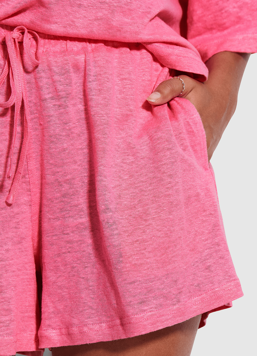 Beach Edit Linen Jersey Short Pink