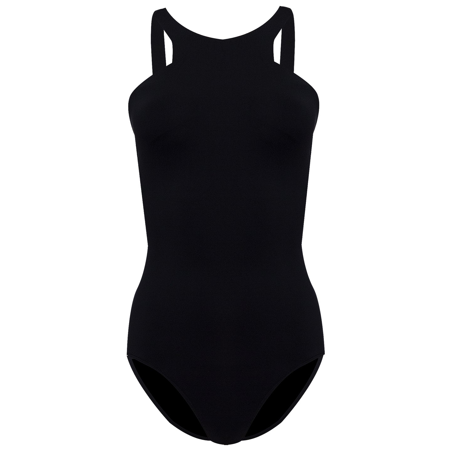 Black Active High Neck Maillot