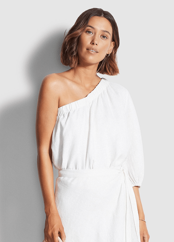Load image into Gallery viewer, Canvas Cold Shoulder Top White
