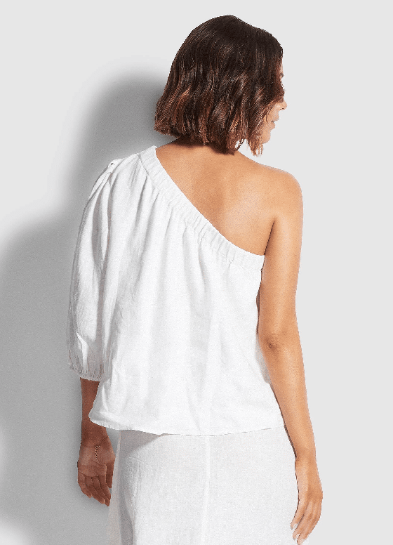 Load image into Gallery viewer, Canvas Cold Shoulder Top White
