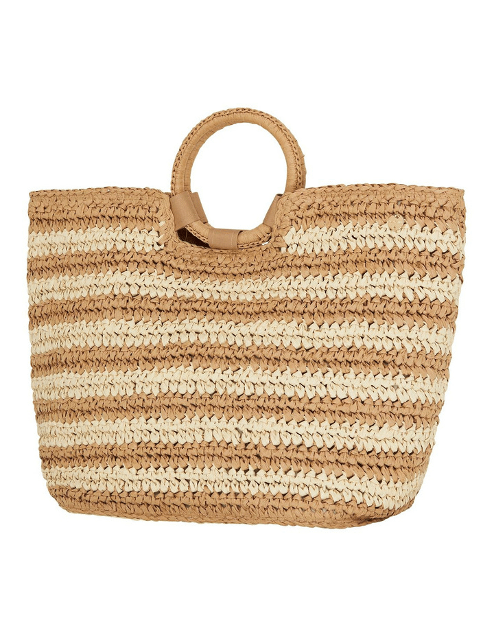 Load image into Gallery viewer, Carried Away Stripe Beach Bag Natural
