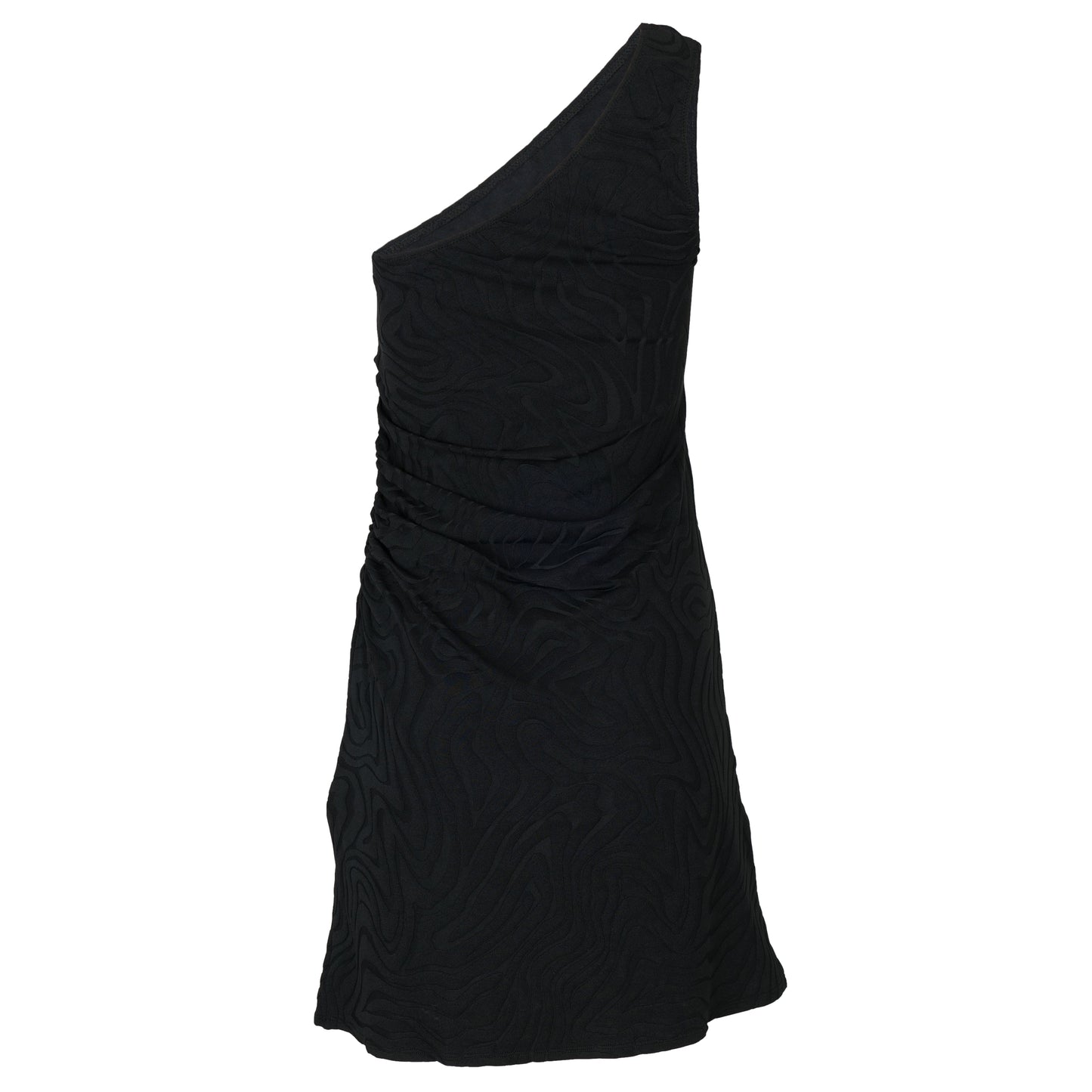 Second Wave One Shoulder Mini Dress Black - Dress