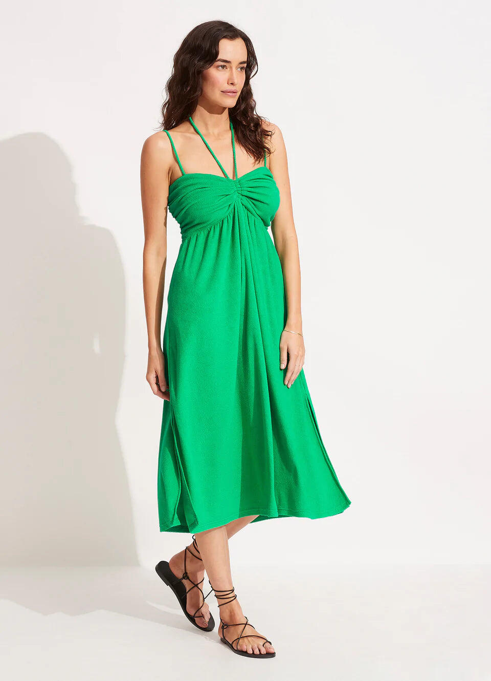 Terry Midi Dress Green - Dress