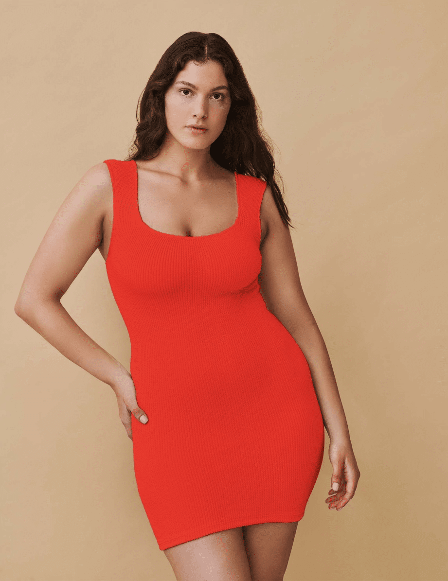 Melody Scoop Neck Dress Strawberry - ONE SIZE - Dress