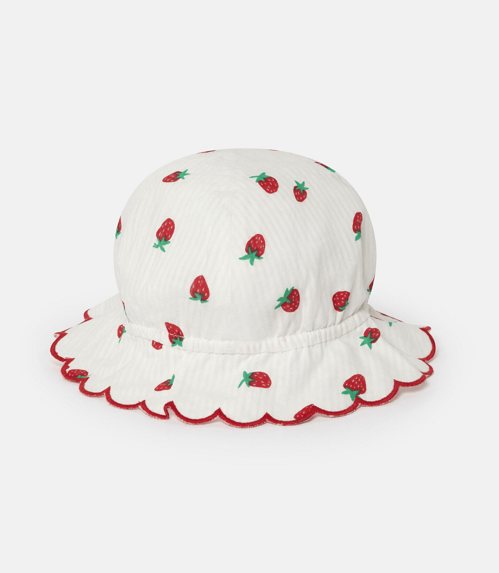 Baby Girl Hat in Strawberry Print