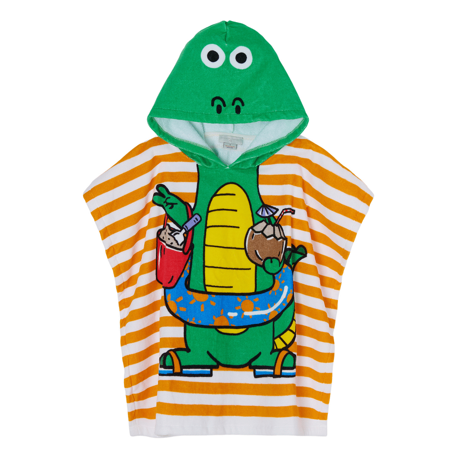 Kids Towel Poncho in Crocodile Print