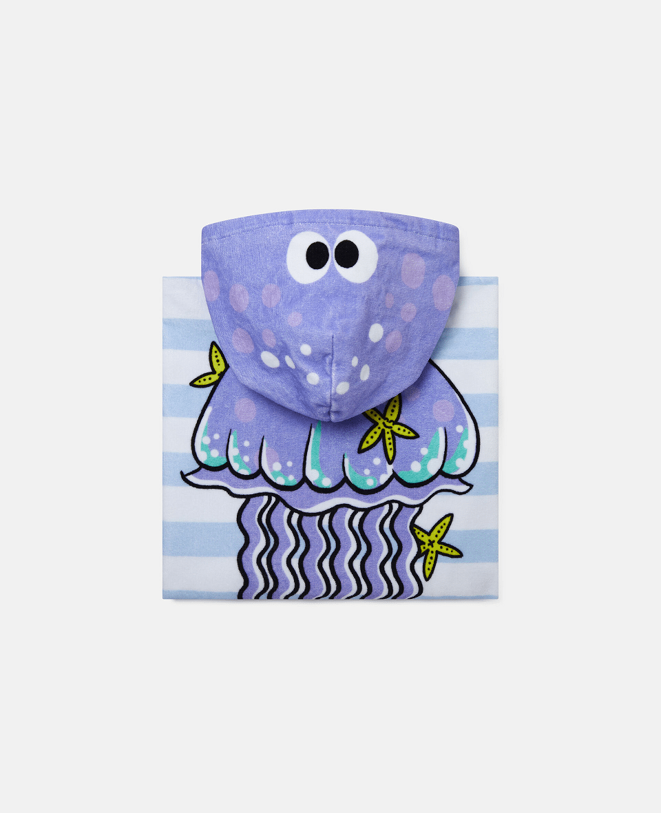 Kids Hooded Towel in Blue/White/Purple