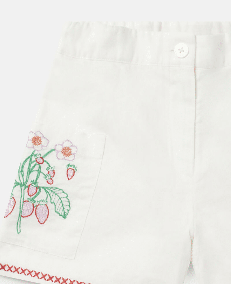 Load image into Gallery viewer, White Embroidered Shorts for Girls
