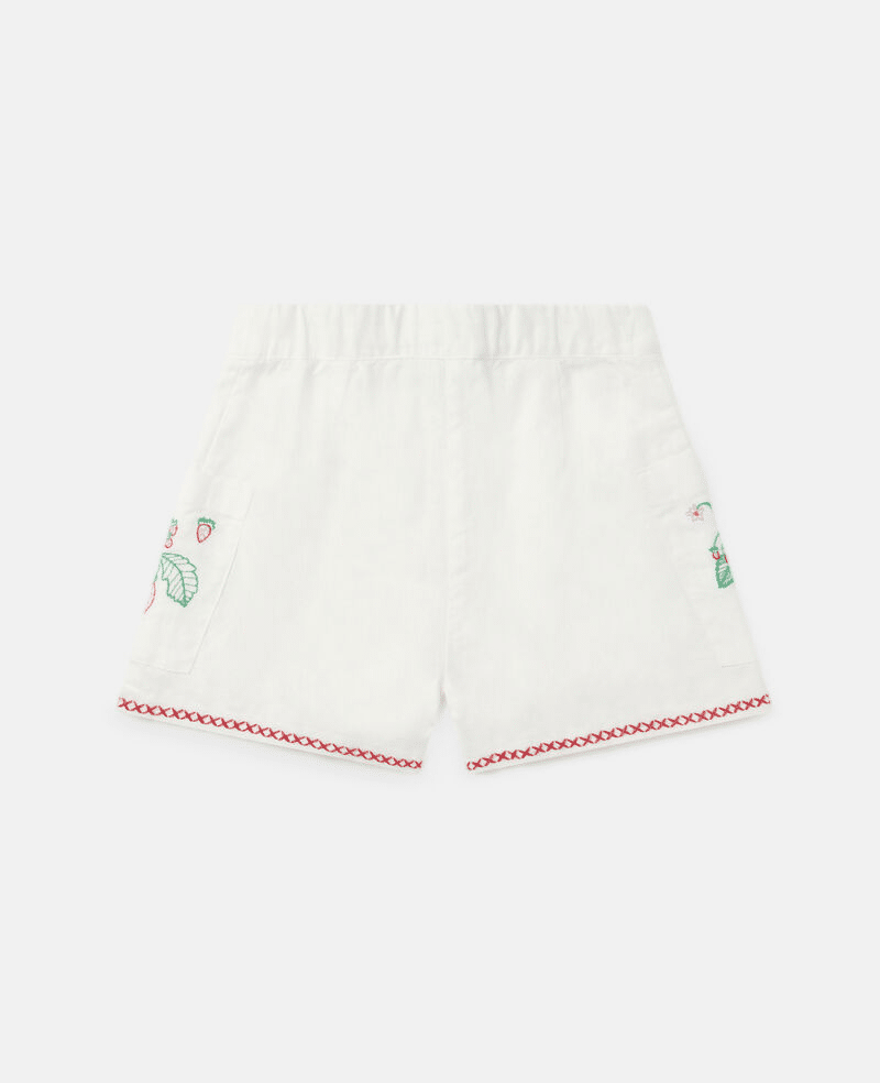 Load image into Gallery viewer, Kids White Shorts with Embroidery 
