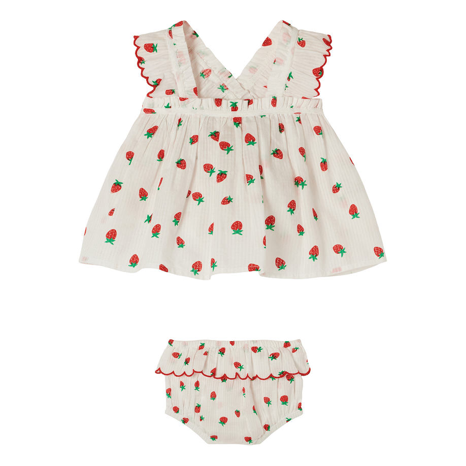 Girls Top and Bloomer Strawberry Red/White - Girls Set