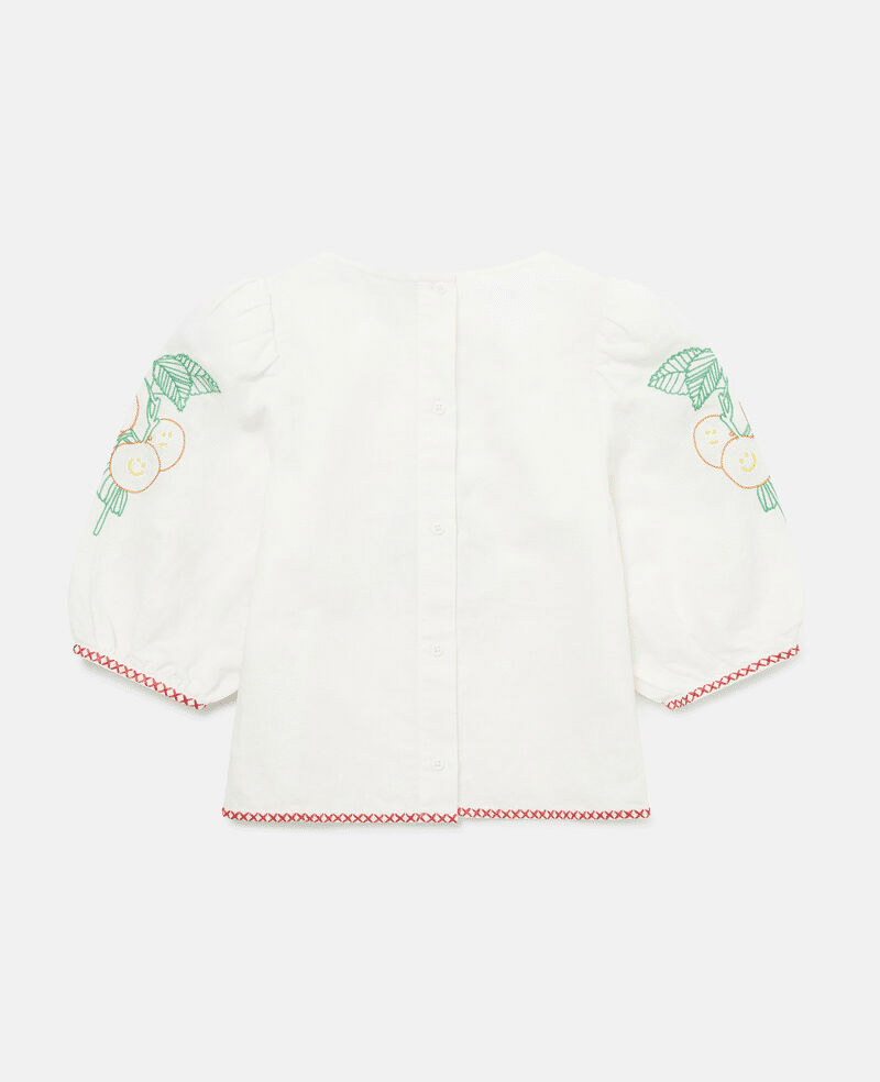 Floral Embroidered Top with Buttoned Back