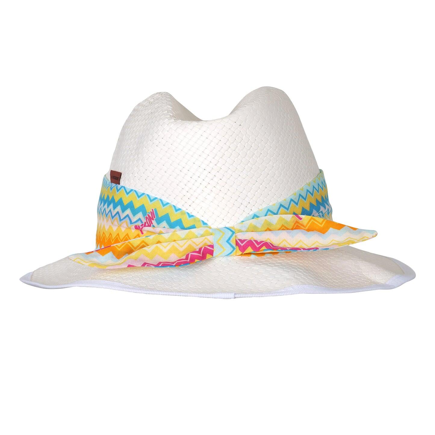 Load image into Gallery viewer, Girls Fedora Hat Beige/Colourful
