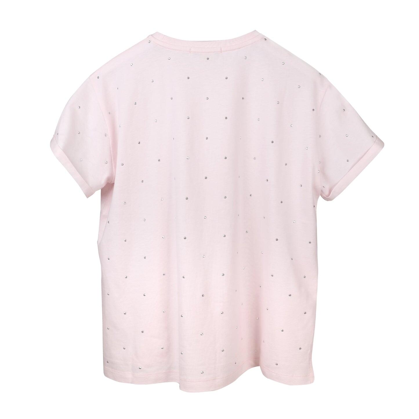 Girls Pink T-Shirt With Gems