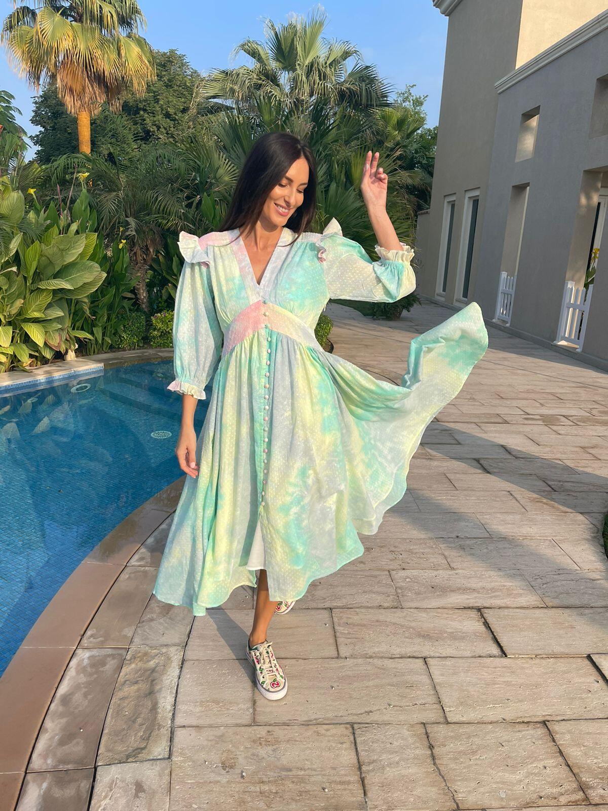 Zanthe Midi Dress Mixed Candy Tie Dye - Dress