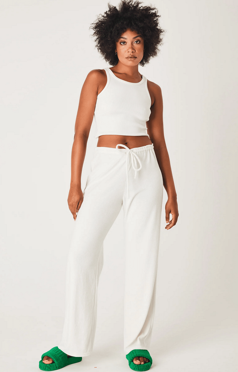 Terry Relaxed Pants White