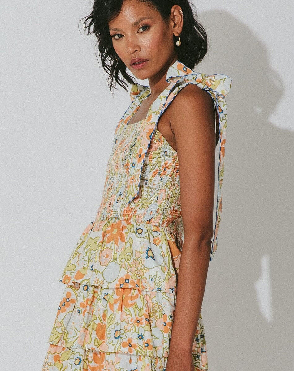 Tamara Mini Dress Retro Floral - Dress