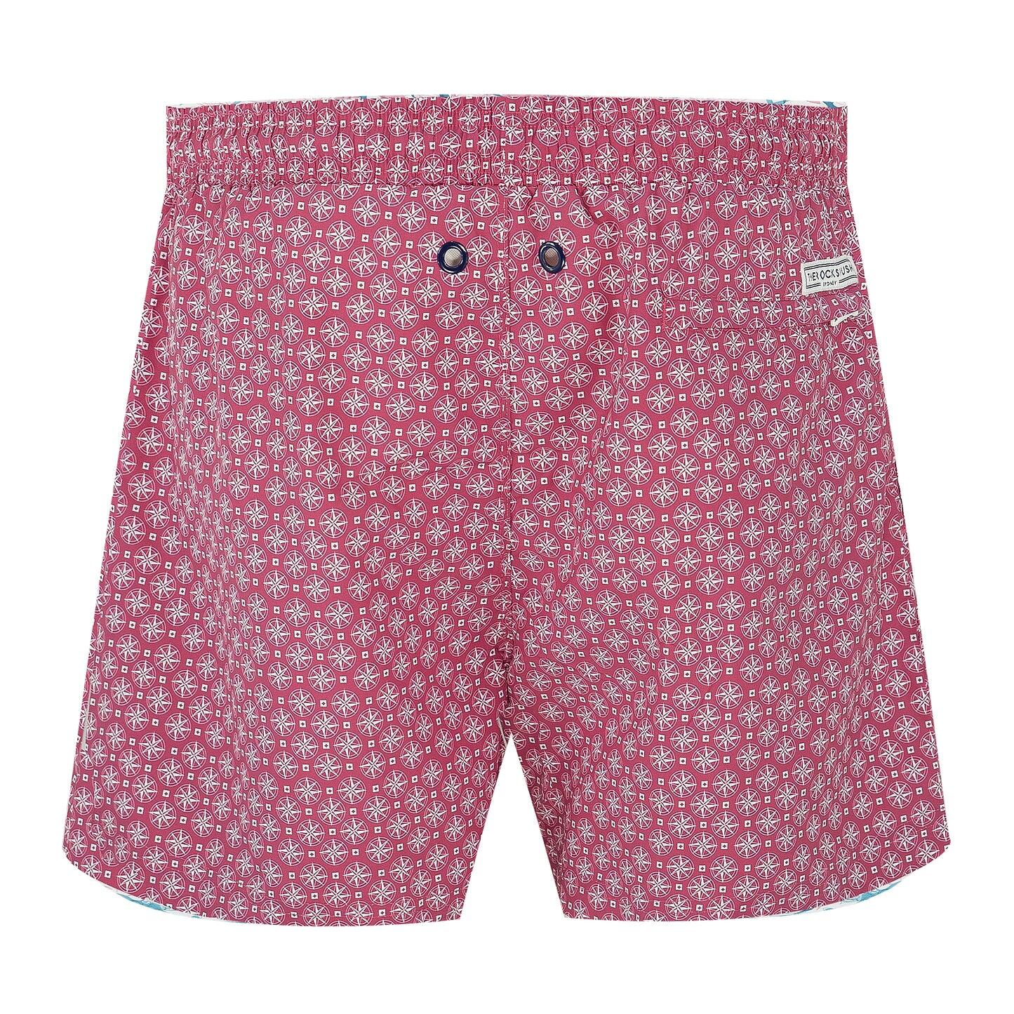 Load image into Gallery viewer, Balmoral Compass Pink Men&amp;#39;s Swim Shorts
