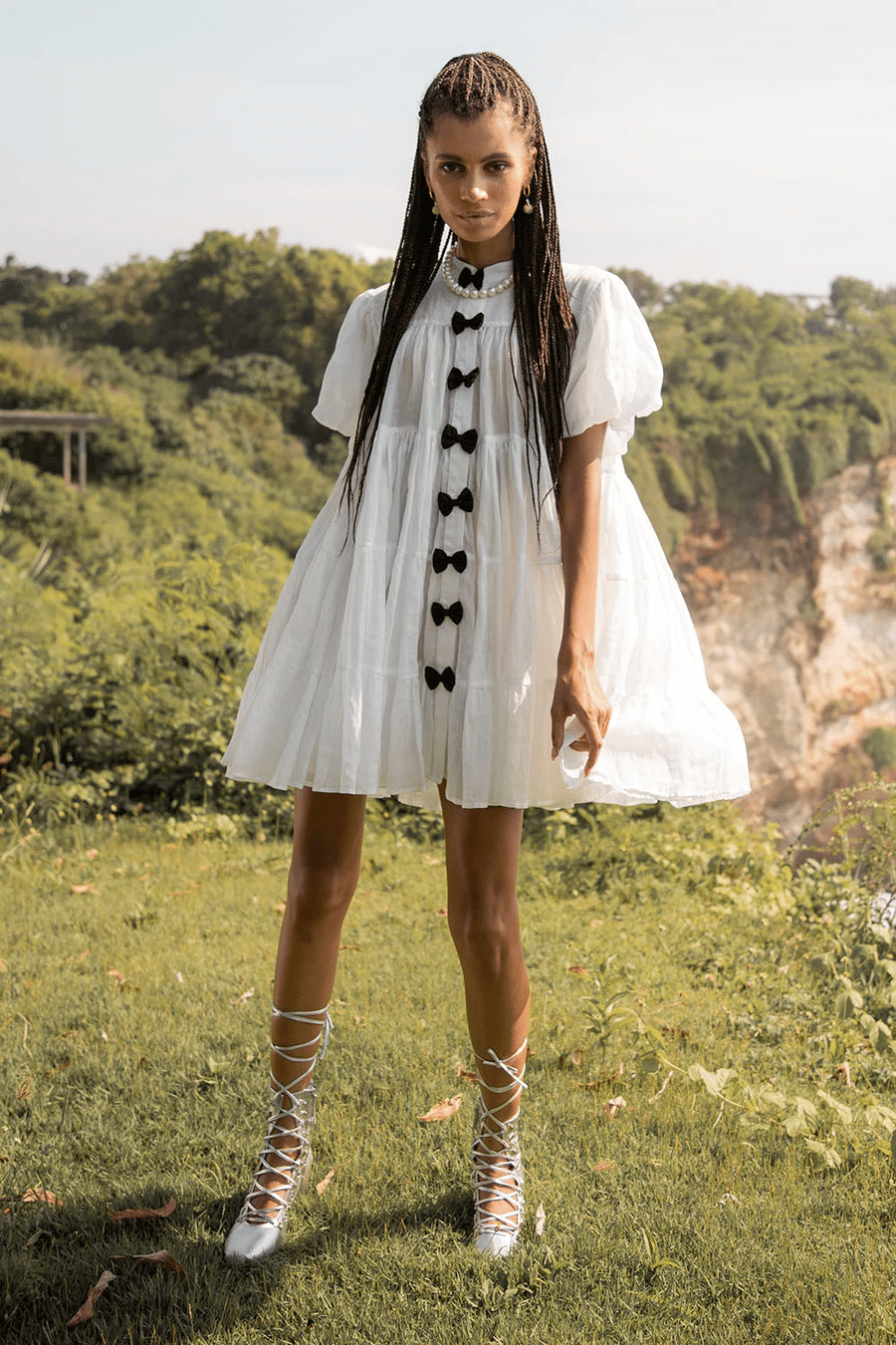 Jaquetta Mini Plain Dress Milky White - Dress