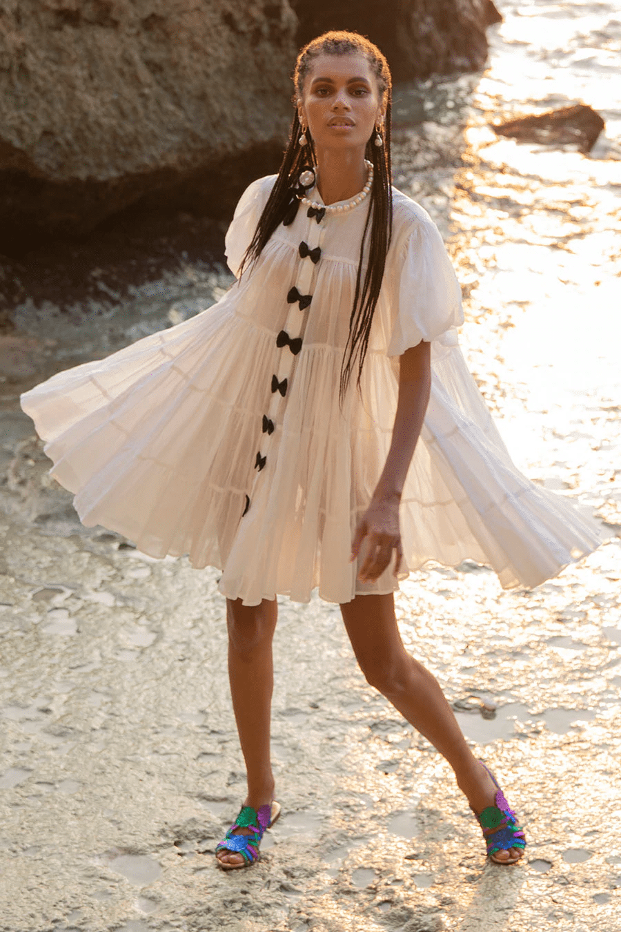 Jaquetta Mini Plain Dress Milky White - Dress