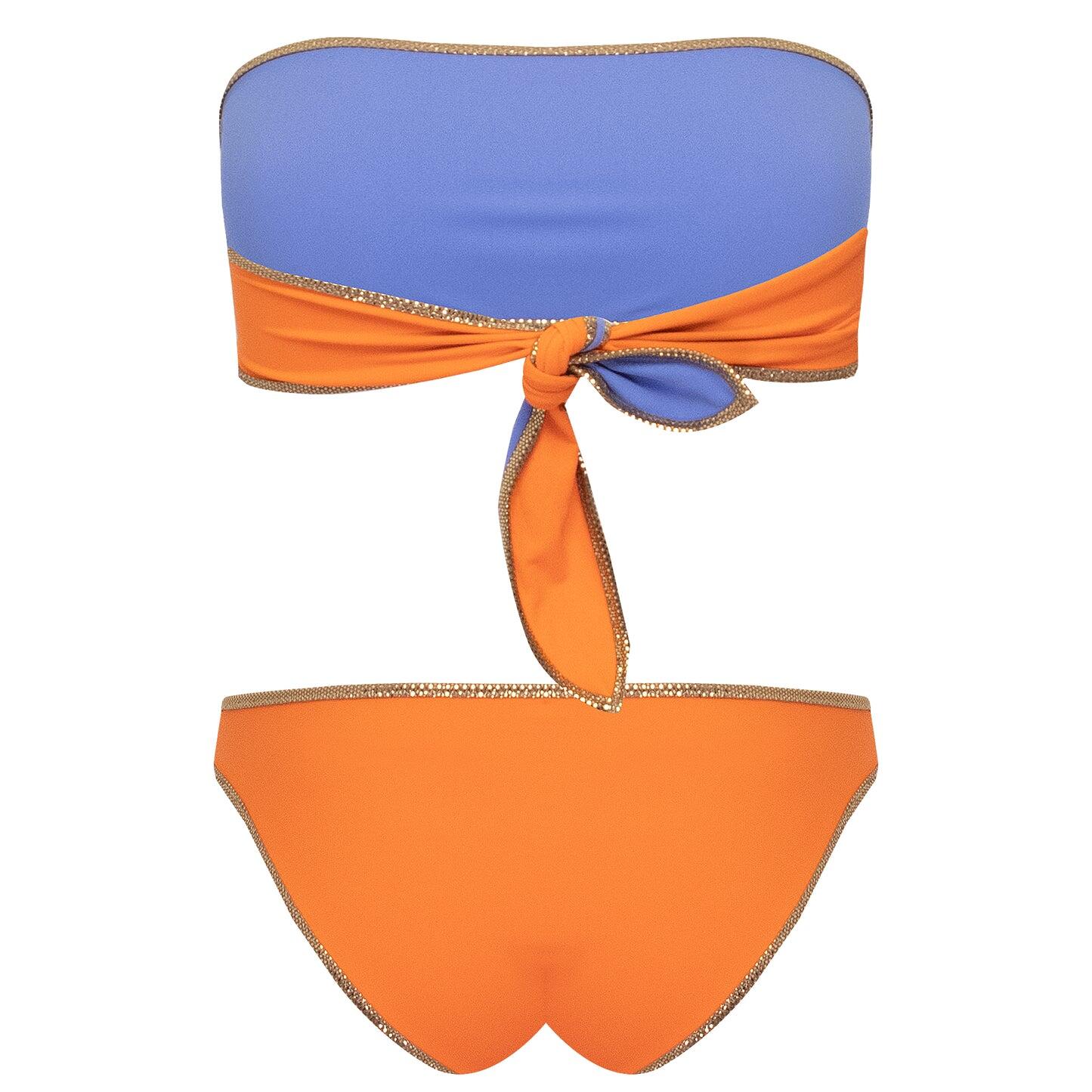 Hampton Bandeau Reversible Bikini Set Lilac/Orange