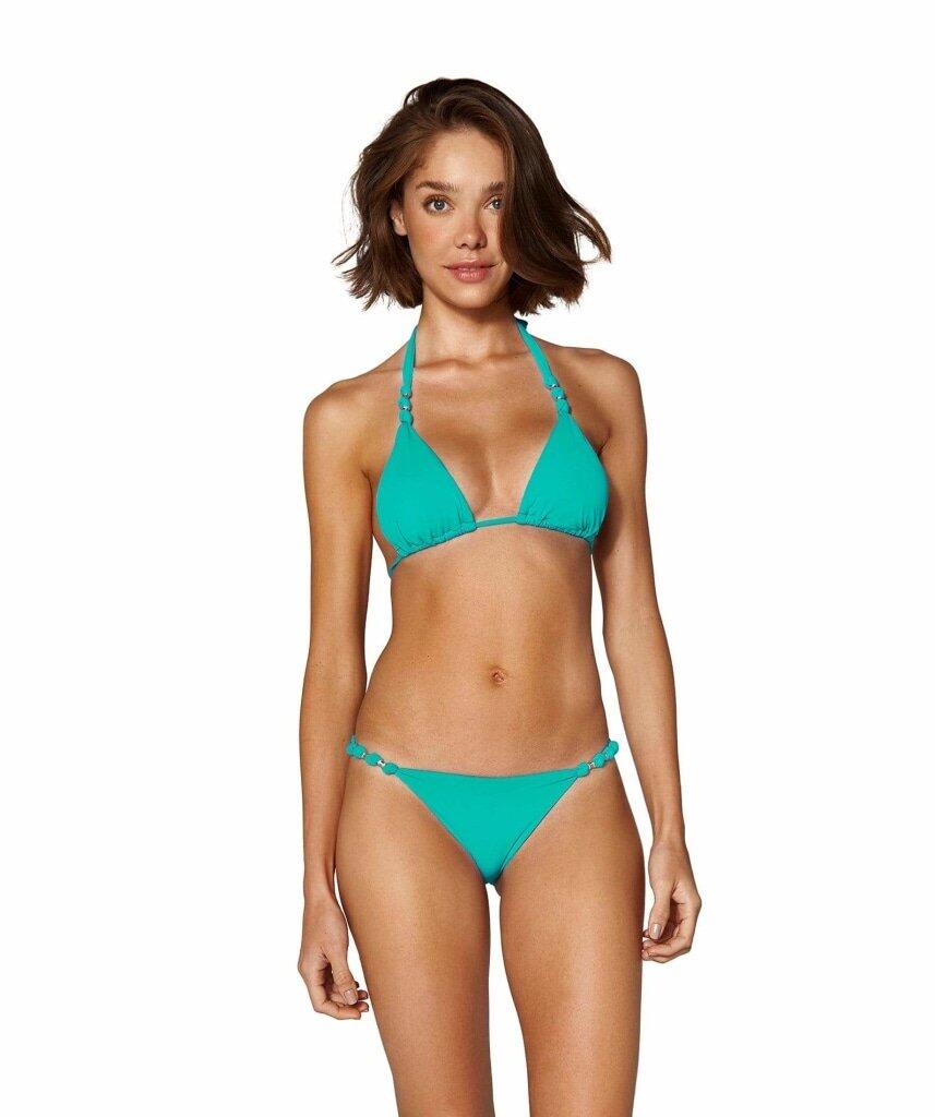 Solid Light Green Paula Bikini Top