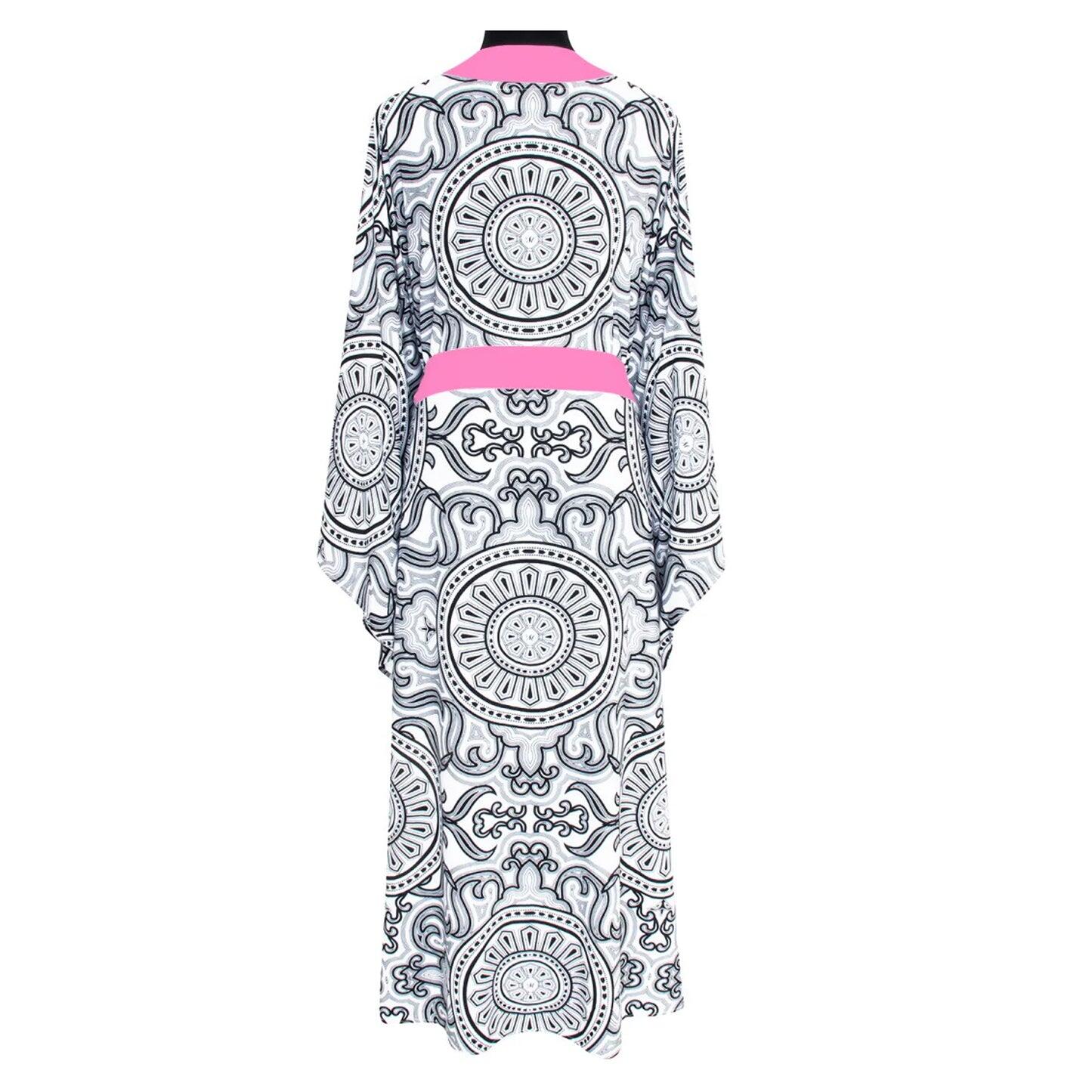 Tulum Moon Kimono Neon Pink Long - Kimono