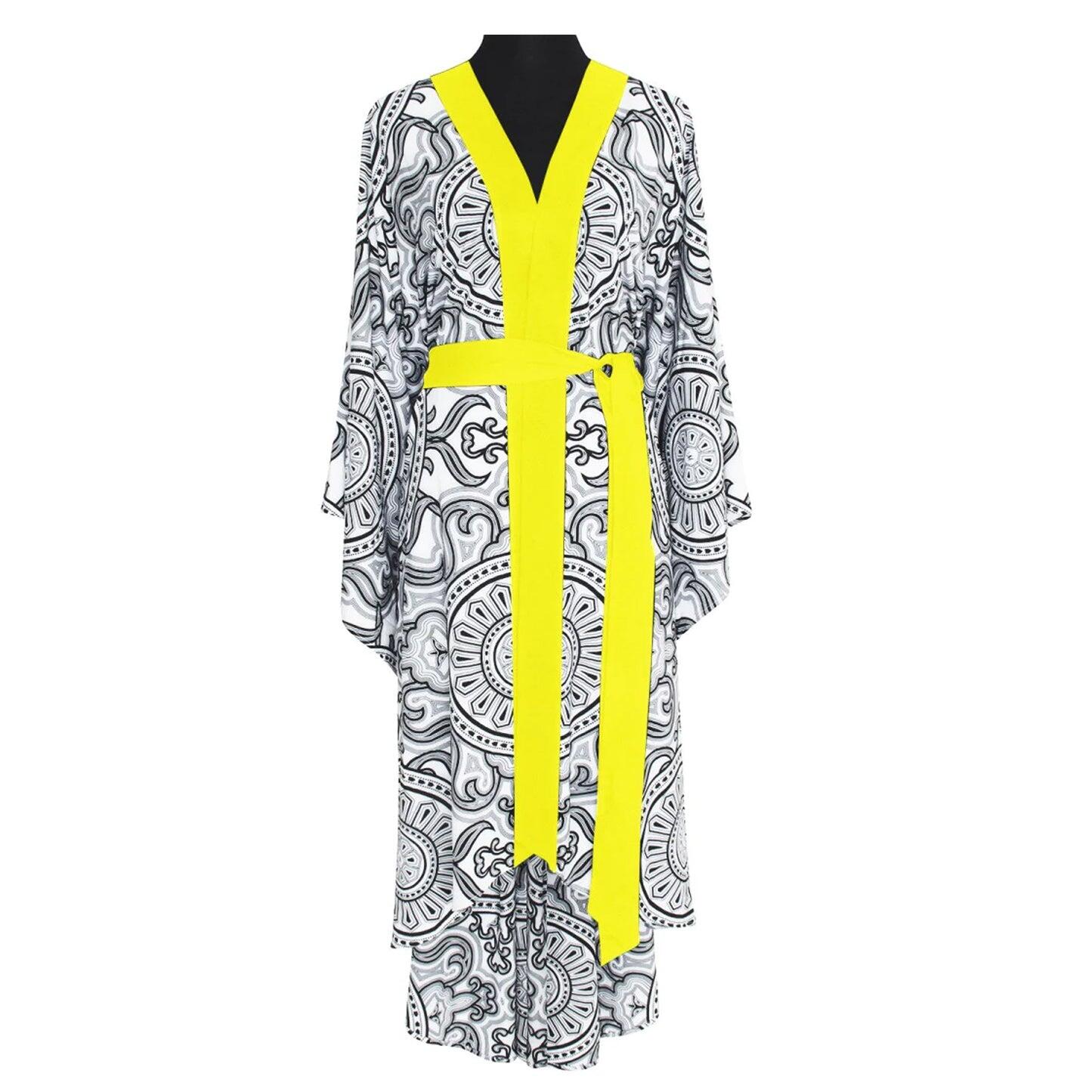 Tulum Moon Kimono Neon Yellow Long
