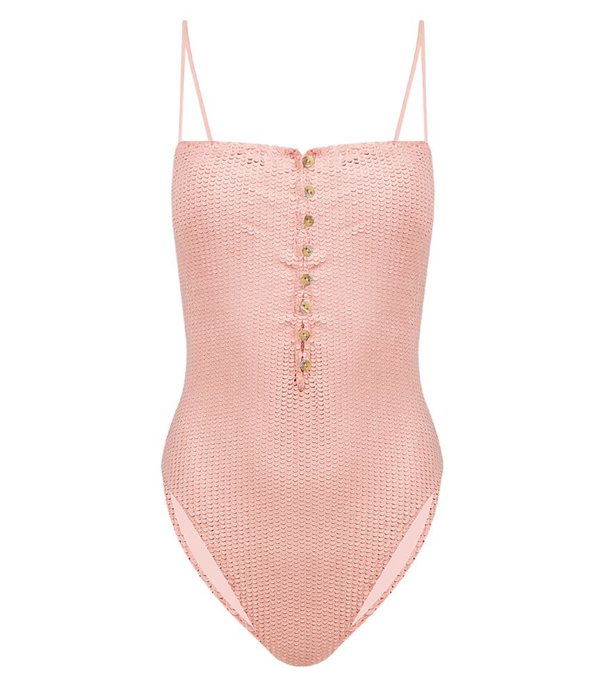 Load image into Gallery viewer, Vix Scales Button One Piece Brazil Light Pink
