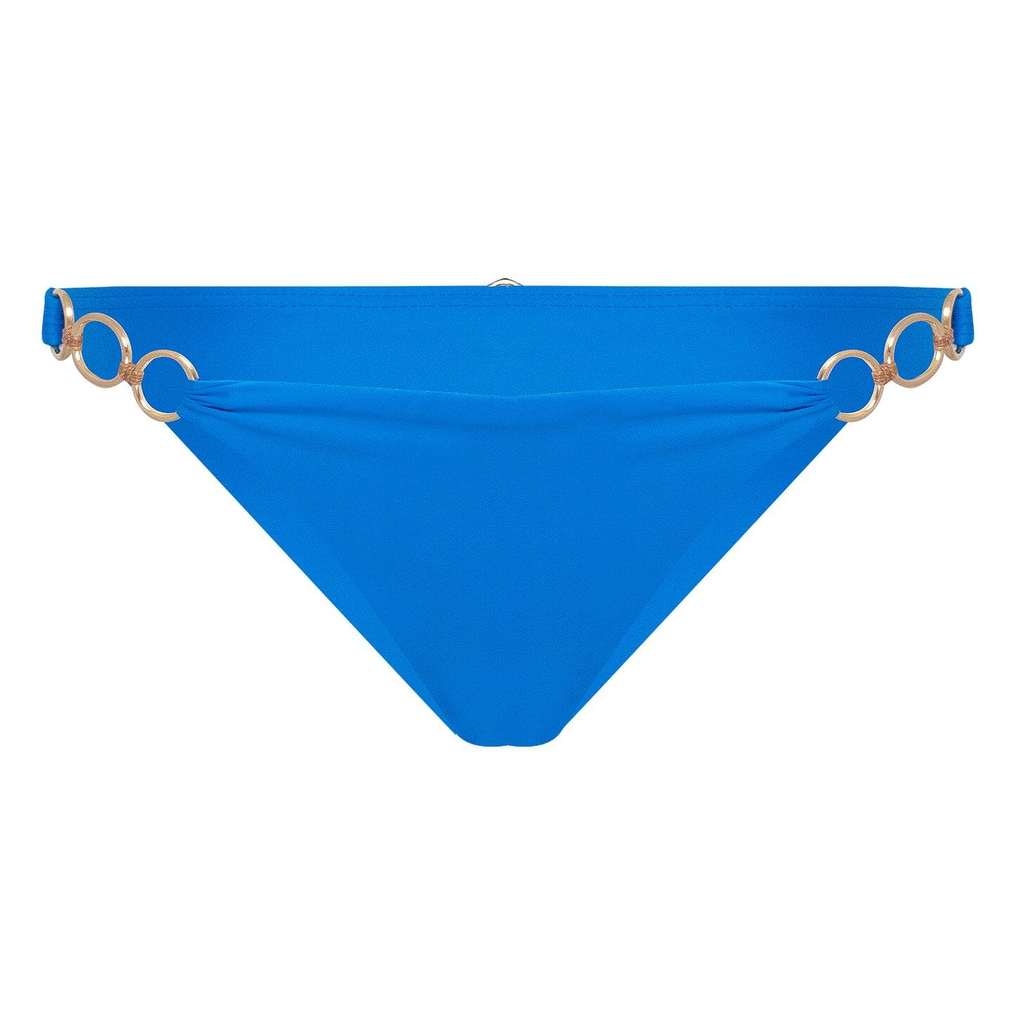 Solid Amalfi Detail Brazilian Bikini Bottom - Bikini Bottom