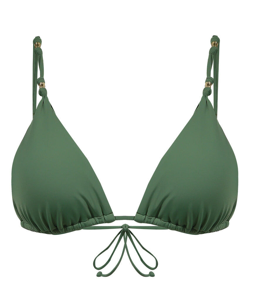 Solid Shaye Parallel Triangle Bikini Top Olive - Bikini Top