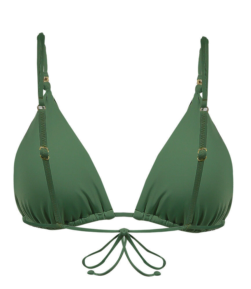 Solid Shaye Parallel Triangle Bikini Top Olive - Bikini Top