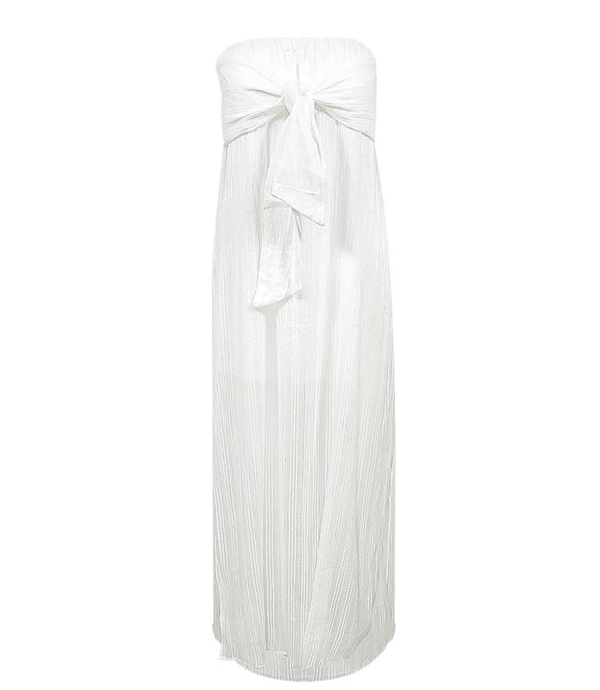 Solid Tess Strapless Dress White