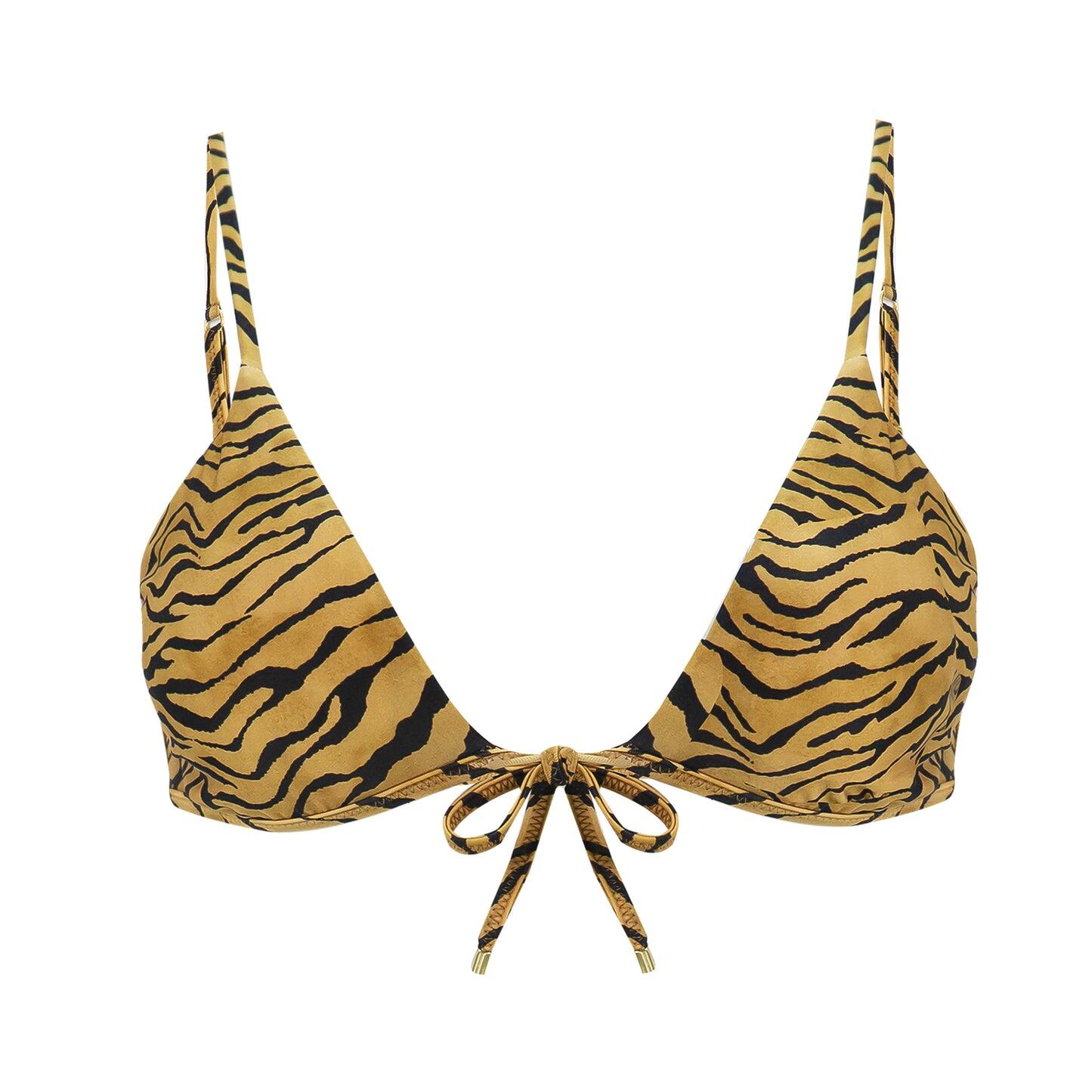 Tiger Bralette Top Black - Bikini Top